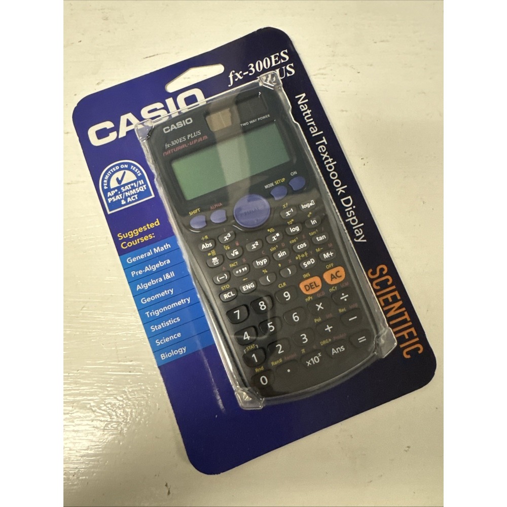 CASIO FX-300ES PLUS Scientific Calculator ACT SAR PSAT New Sealed Card Damage